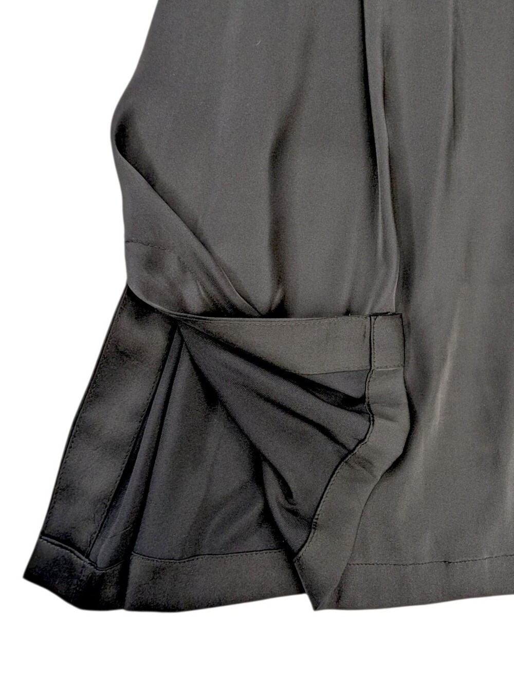 Jones New York JNY Black Satin Button-Down Blouse Womens 2X Long Sleeve Collared - Picture 4 of 9